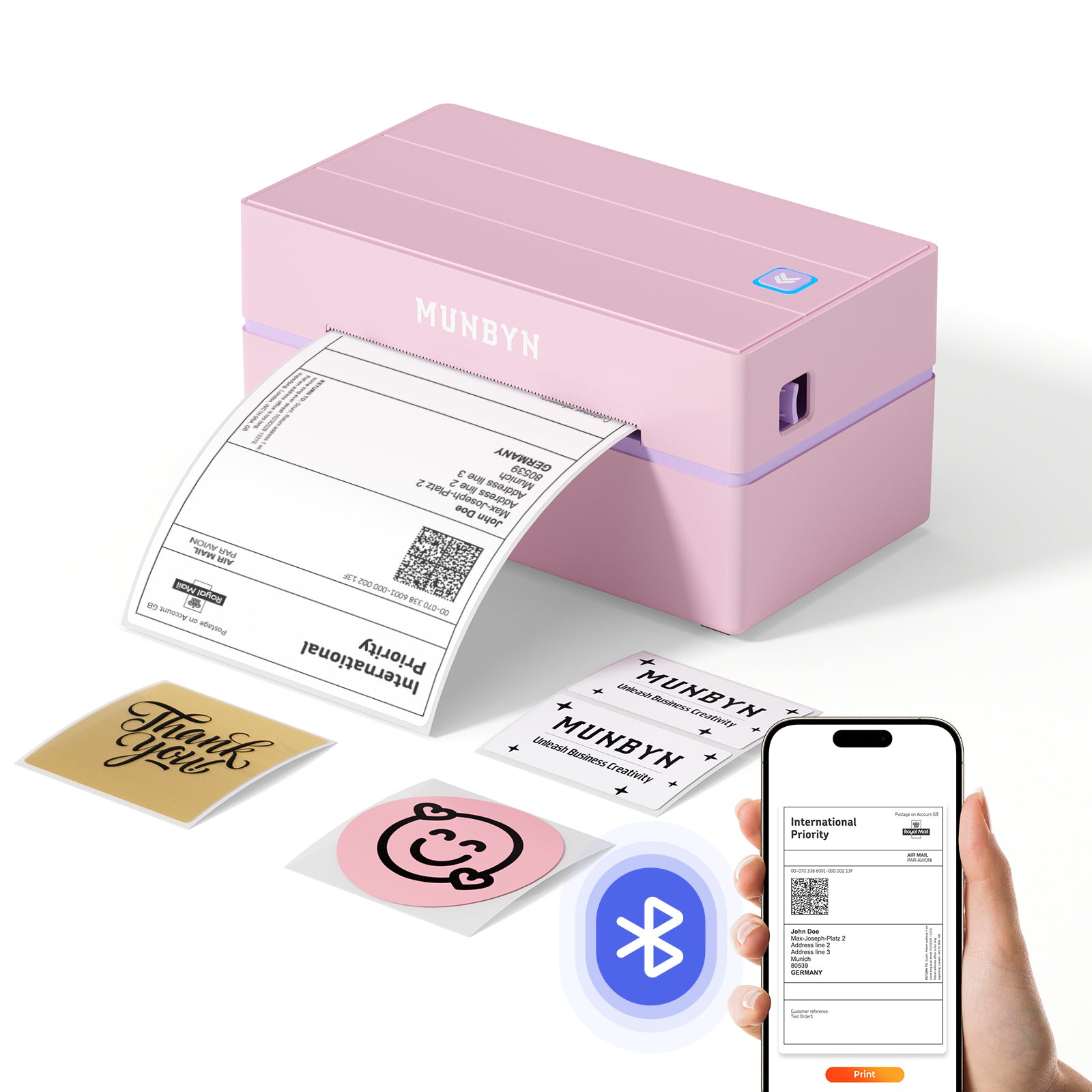 MUNBYN RealWriter 130B Bluetooth Thermal Label Printer