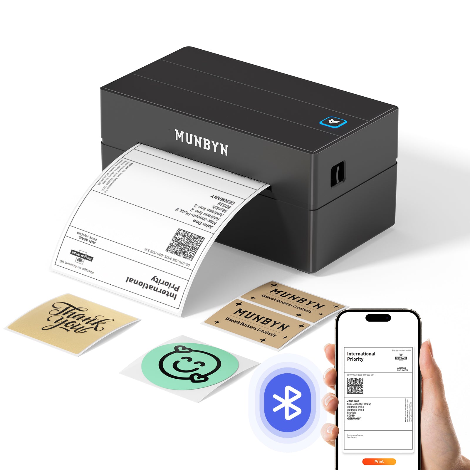 RW130B Bluetooth Thermal Label Printer Starter Shipping Basic Labels