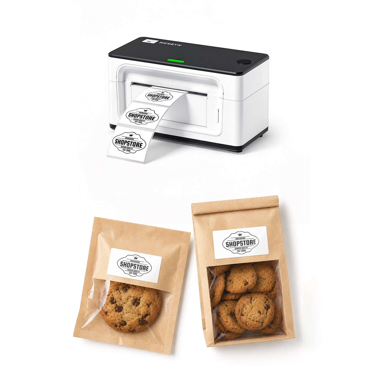 RealWriter 941BP 300DPI Bluetooth Printer & Rectangle Labels Bakery HD Packaging Kit
