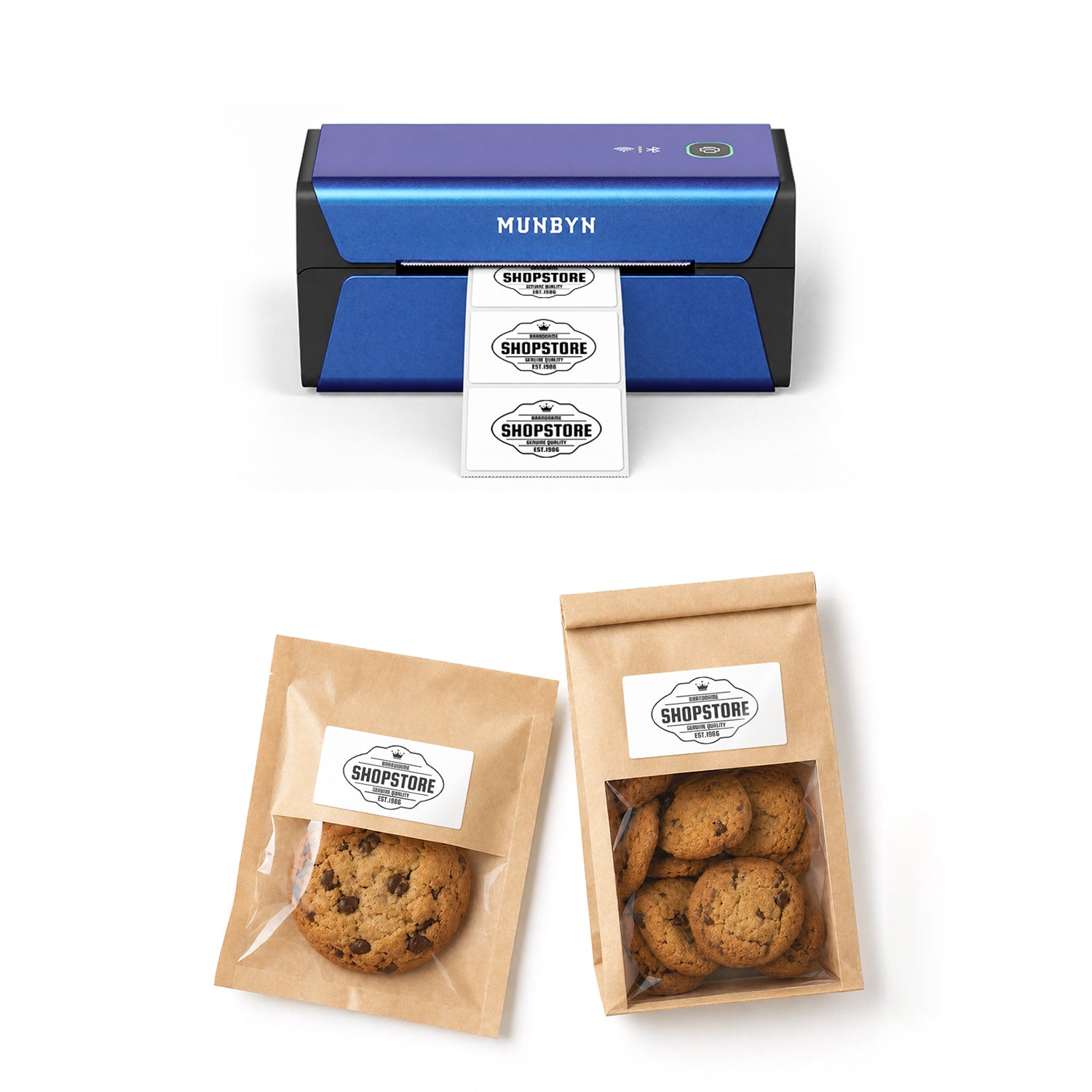 RealWriter 401AP 300DPI AirPrint Printer & Rectangle Labels Bakery IOS Kit
