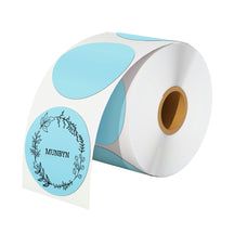 MUNBYN 50mm blue circle thermal labels are suitable to print tnak-you stickers and product labels.