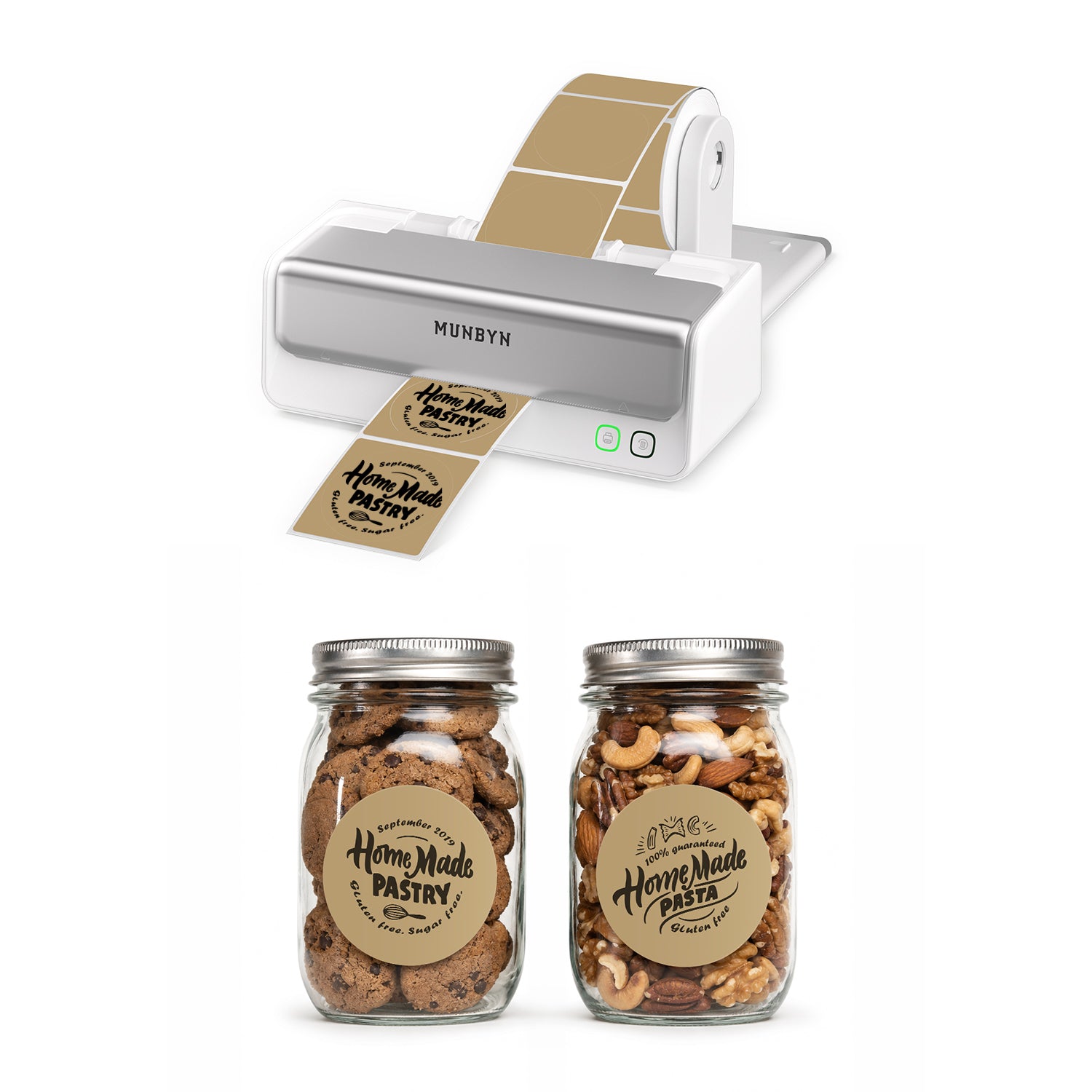 RealWriter 405B Bluetooth Printer & Circle Labels Bakery Pro Kit