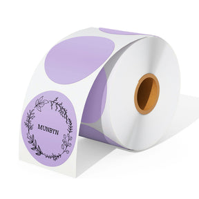 MUNBYN purple circle thermal labels are reliable and self-adhesive.