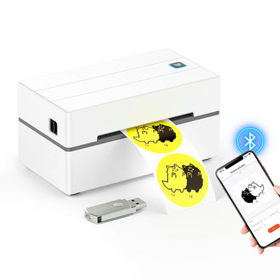MUNBYN 130B thermal label printer can print labels via Bluetooth.