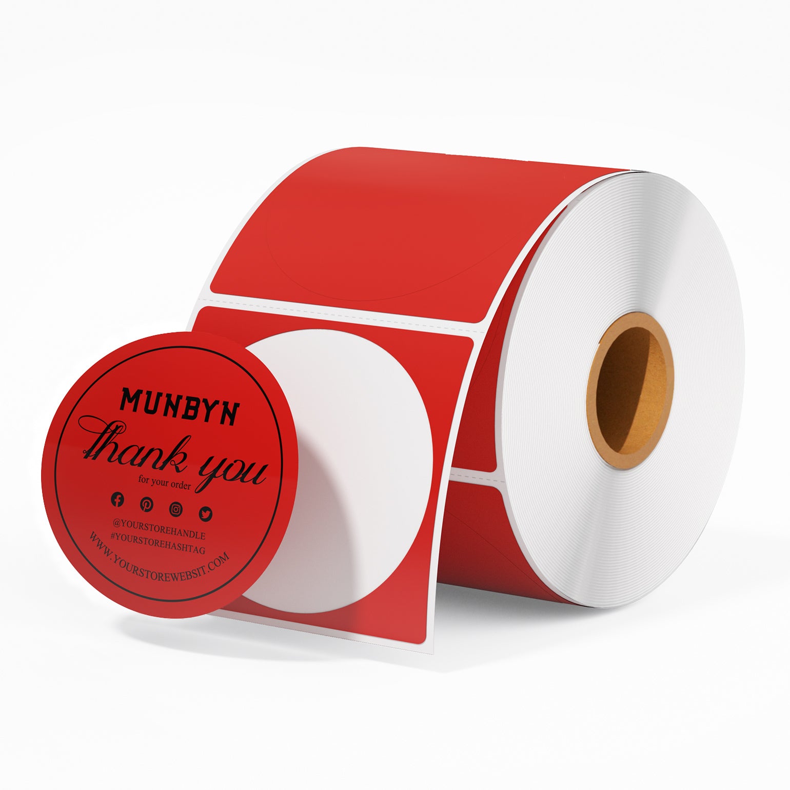 MUNBYN 2" Circle Thermal Sticker Labels | 750 Labels Per Roll