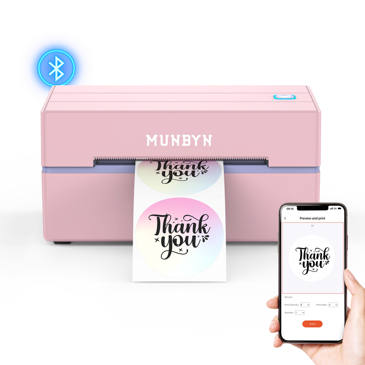 Munbyn Lettering MUNBYN Bluetooth Thermal Printer P130B