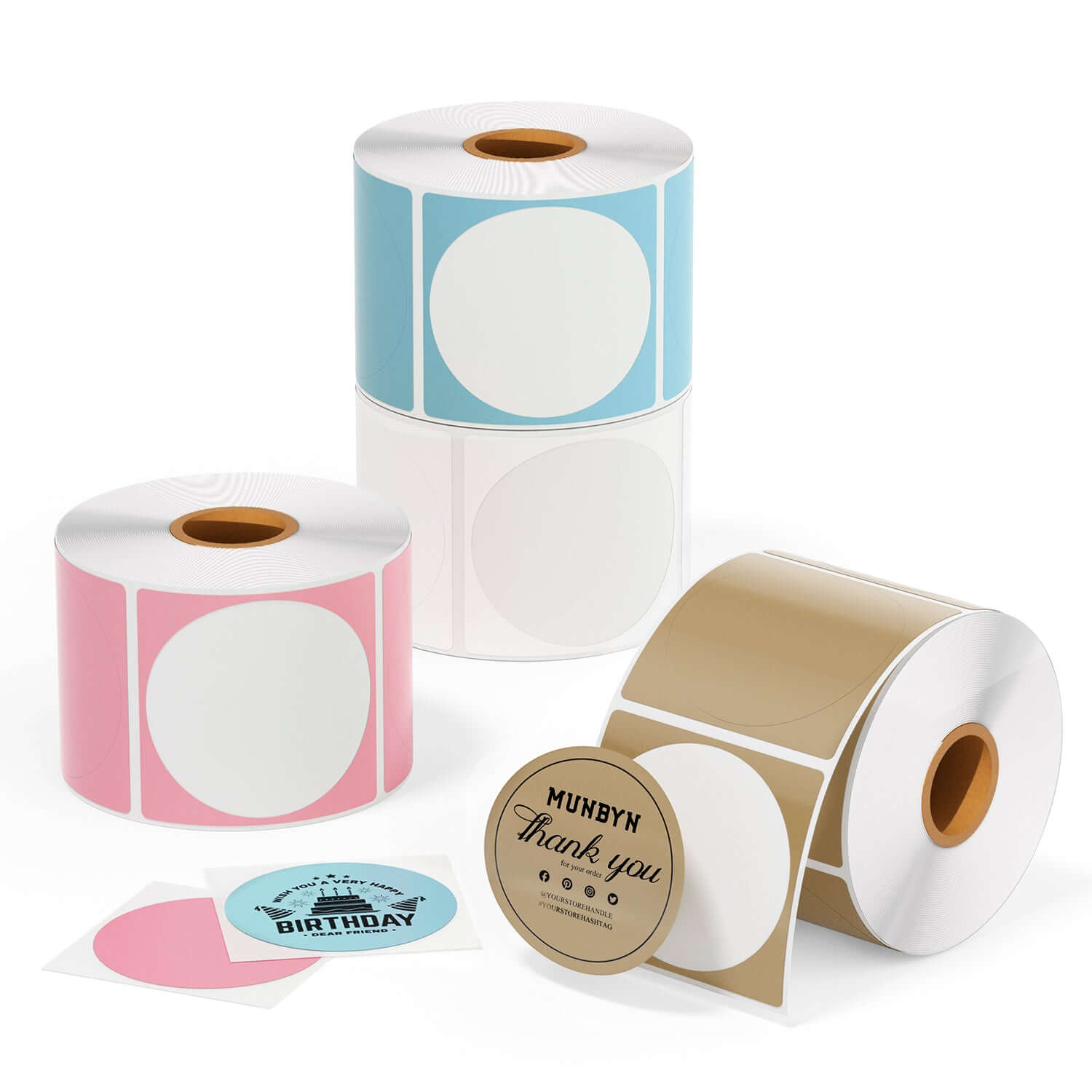 2" Circle Thermal Labels Kit Product Logo Stickers
