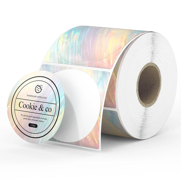 MUNBYN Shell Pattern Direct Thermal Labels - 2-inch round shell texture thermal print labels|Colorful-image-Shell-CF