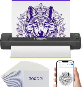 MUNBYN Tattoo Stencil Printer ITP06 with 20 Transfer Papers