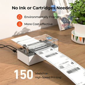 The MUNBYN P130 label printer is a cost-effective, eco-friendly, and inkless option.