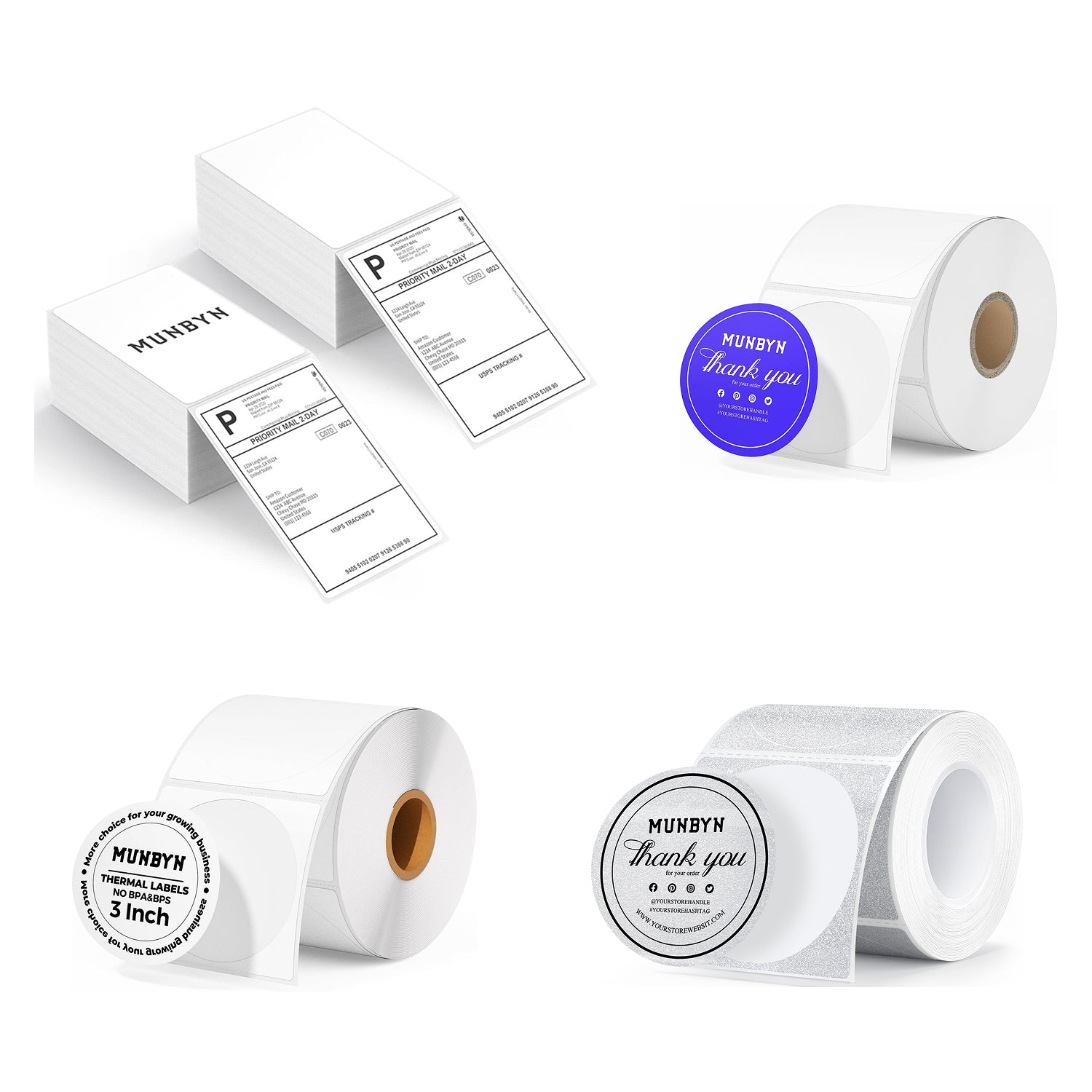 MUNBYN Premium Business Label Kit for Versatile Packaging