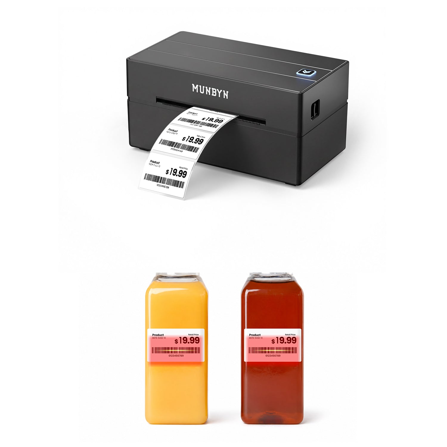 130B Bluetooth Printer & Small Rectangle Labels Retail Product Inventory Kit