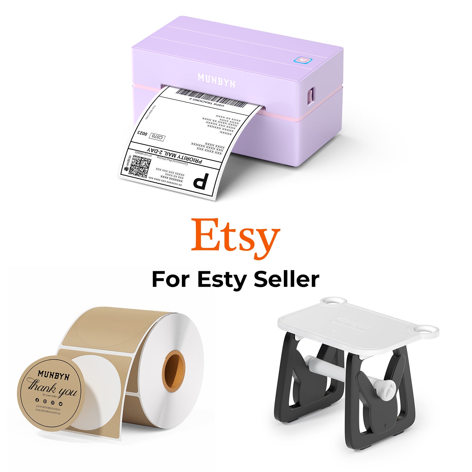 MUNBYN RealWriter 130B Printer & Circle Labels Etsy Product Labeling Classic Kit