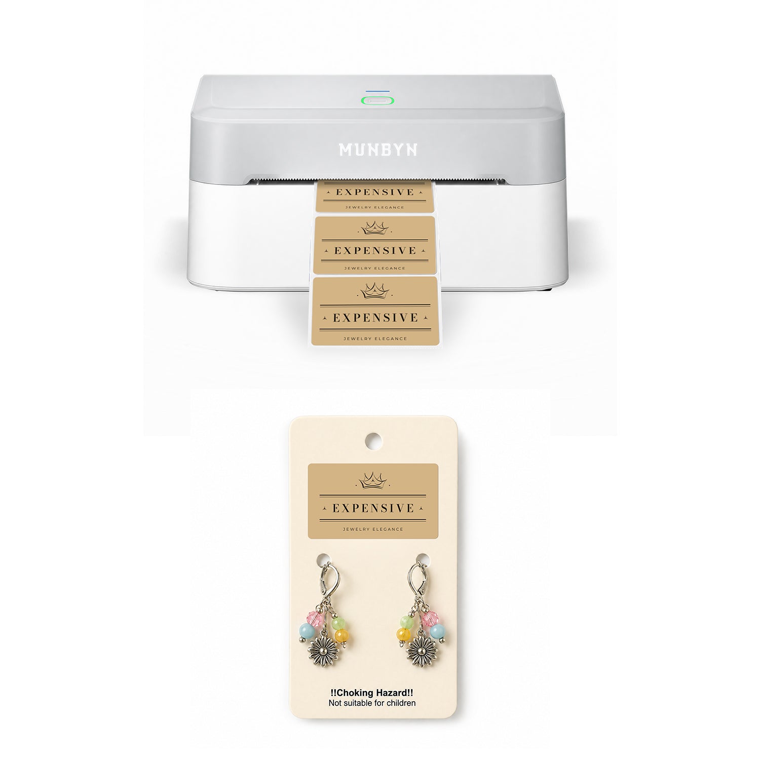 RealWriter 403B Bluetooth Printer & 4x2 Labels Handmade Product Starter Kit
