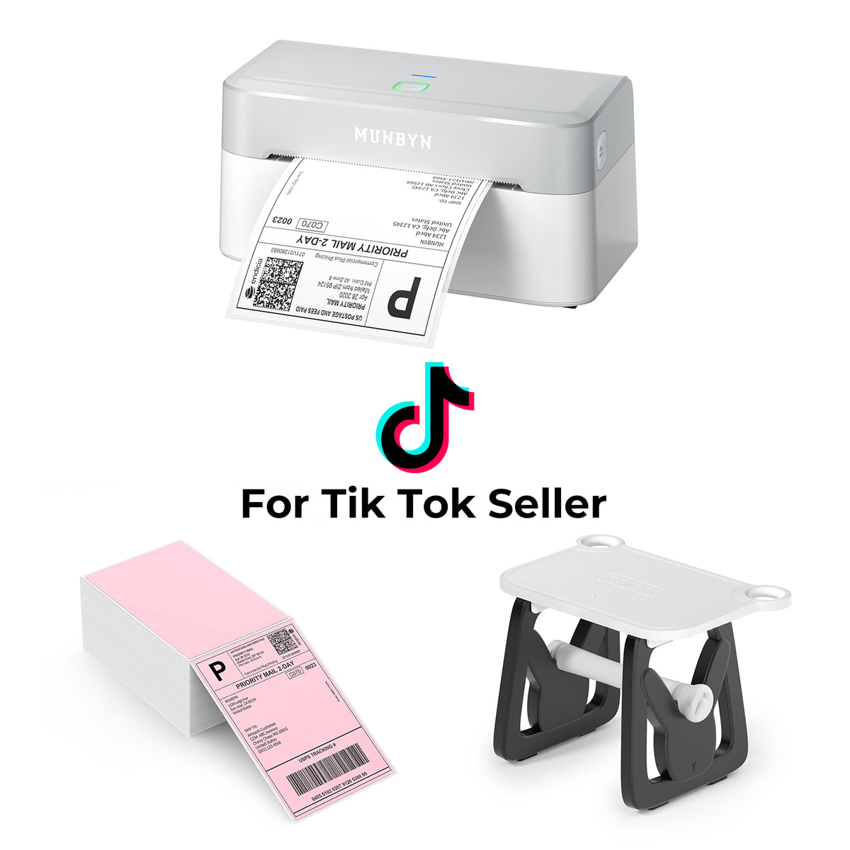 RealWriter 403B Wireless Printer & 4x6 Labels TikTok Shipping Modern Kit