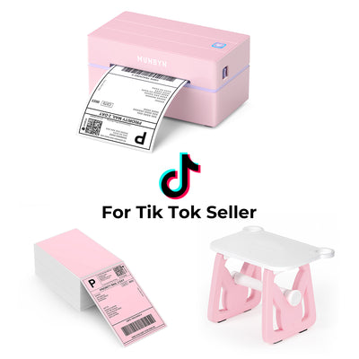 MUNBYN RealWriter 130B Wireless Printer & 4x6 Labels TikTok Shipping Classic Kit