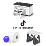 MUNBYN RealWriter 941BP 300DPI Bluetooth Printer & Blue Printing Labels TikTok Product Labelling Ultra HD Kit