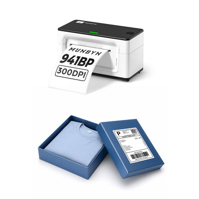 MUNBYN RealWriter 941BP 300DPI Bluetooth Printer & 4x6 Labels Clothing Shipping Pro Kit