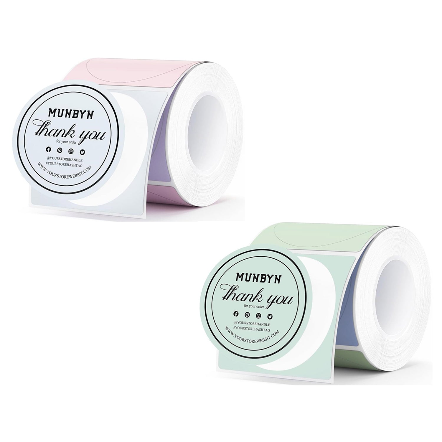 MUNBYN 2" Morandi Round Thermal Labels Kit for Product and Packaging Stickers