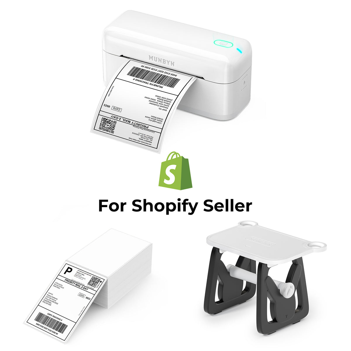 RealWriter 402B Bluetooth Printer & 4x6 Labels Shopify Shipping Efficiency Kit