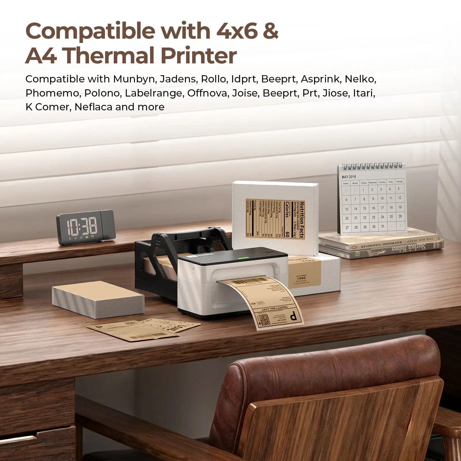 4" x 6" Fan-Fold Labels (Brown)