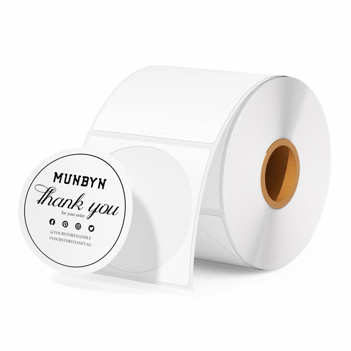 MUNBYN 2" Circle Thermal Sticker Labels | 750 Labels Per Roll