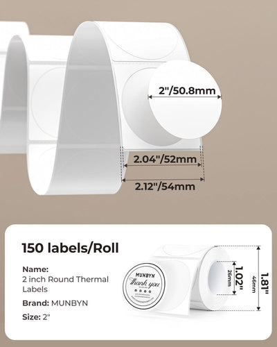 2" Circle White Labels