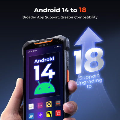 MUNBYN AS01 barcode scanner supporting seamless upgrades to Android 18