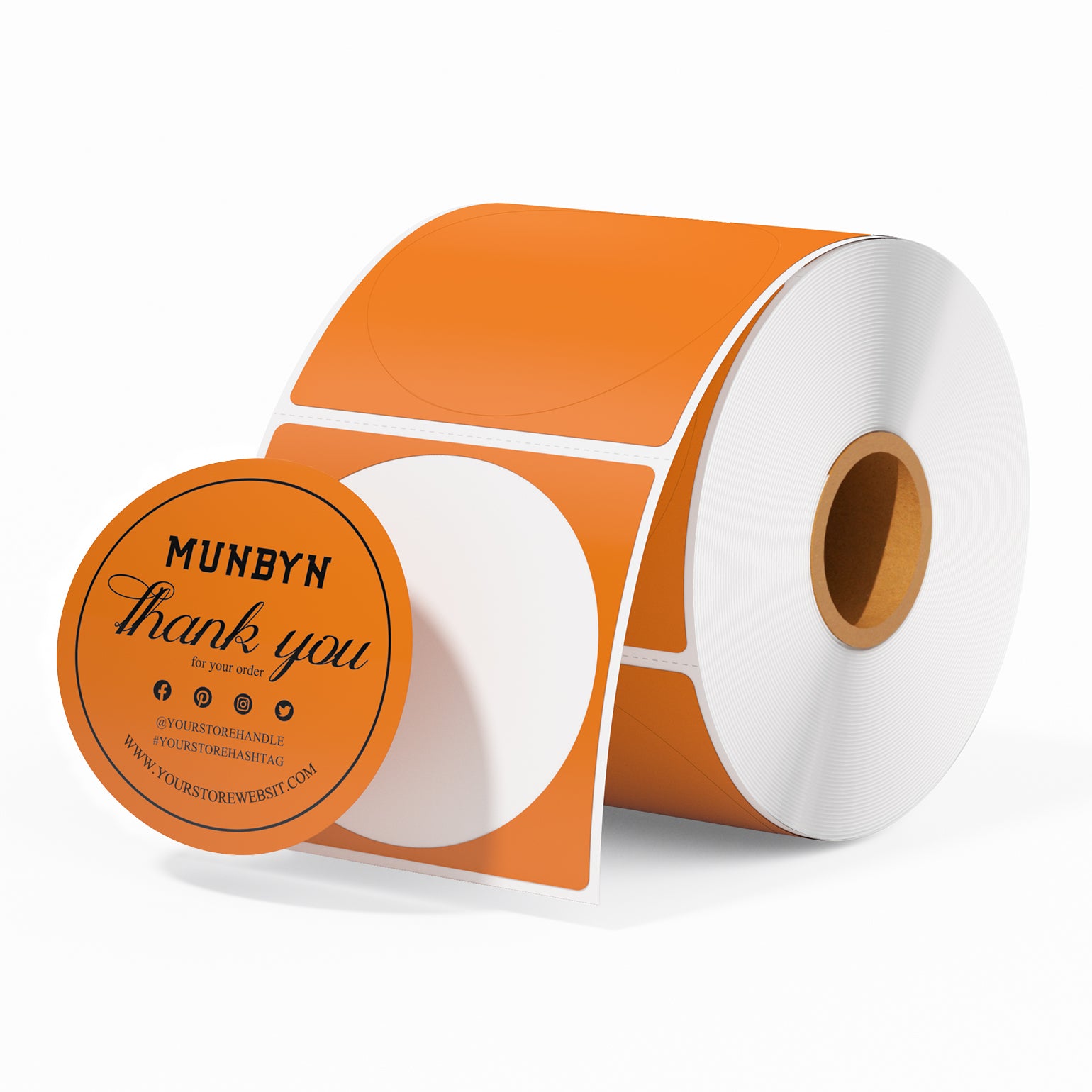 MUNBYN 2" Circle Thermal Sticker Labels | 750 Labels Per Roll