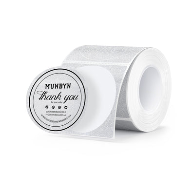 MUNBYN 2" Glitter Thermal Labels for Branding Stickers
