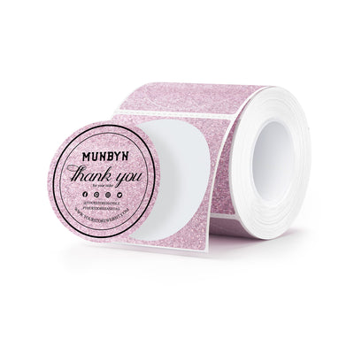 MUNBYN 2" Glitter Thermal Labels for Branding Stickers