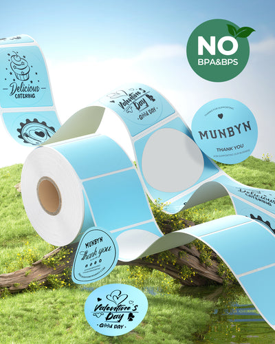 MUNBYN 2" Circle Thermal Labels Mix Pack for Product and Logo Stickers