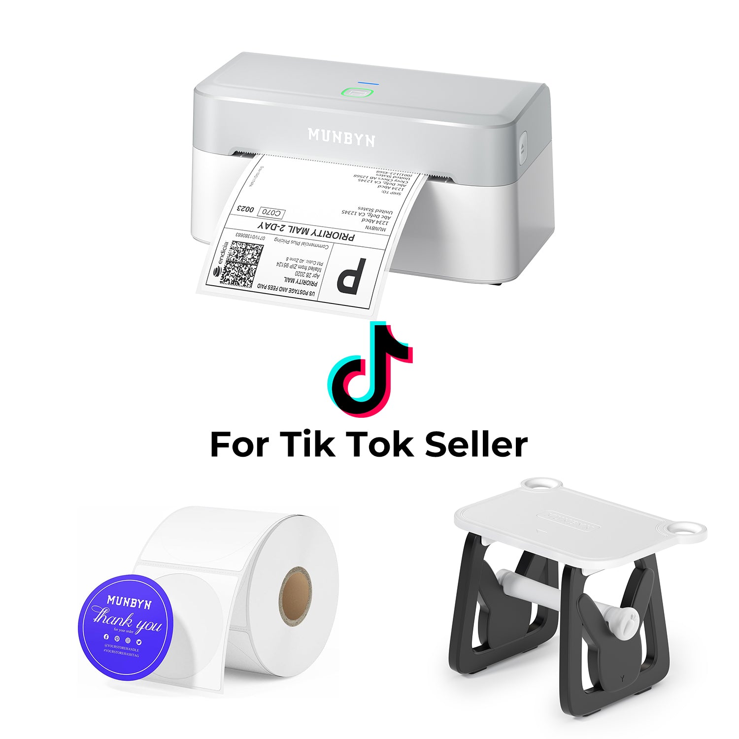 RealWriter 403B Bluetooth Printer & Printing Labels TikTok Product Labelling Elegant Kit
