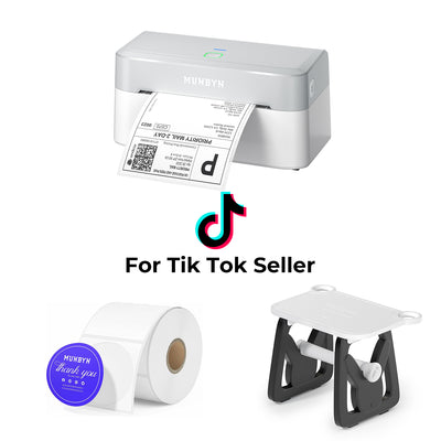 MUNBYN RealWriter 403B Bluetooth Printer & Blue Printing Labels TikTok Product Labelling Elegant Kit