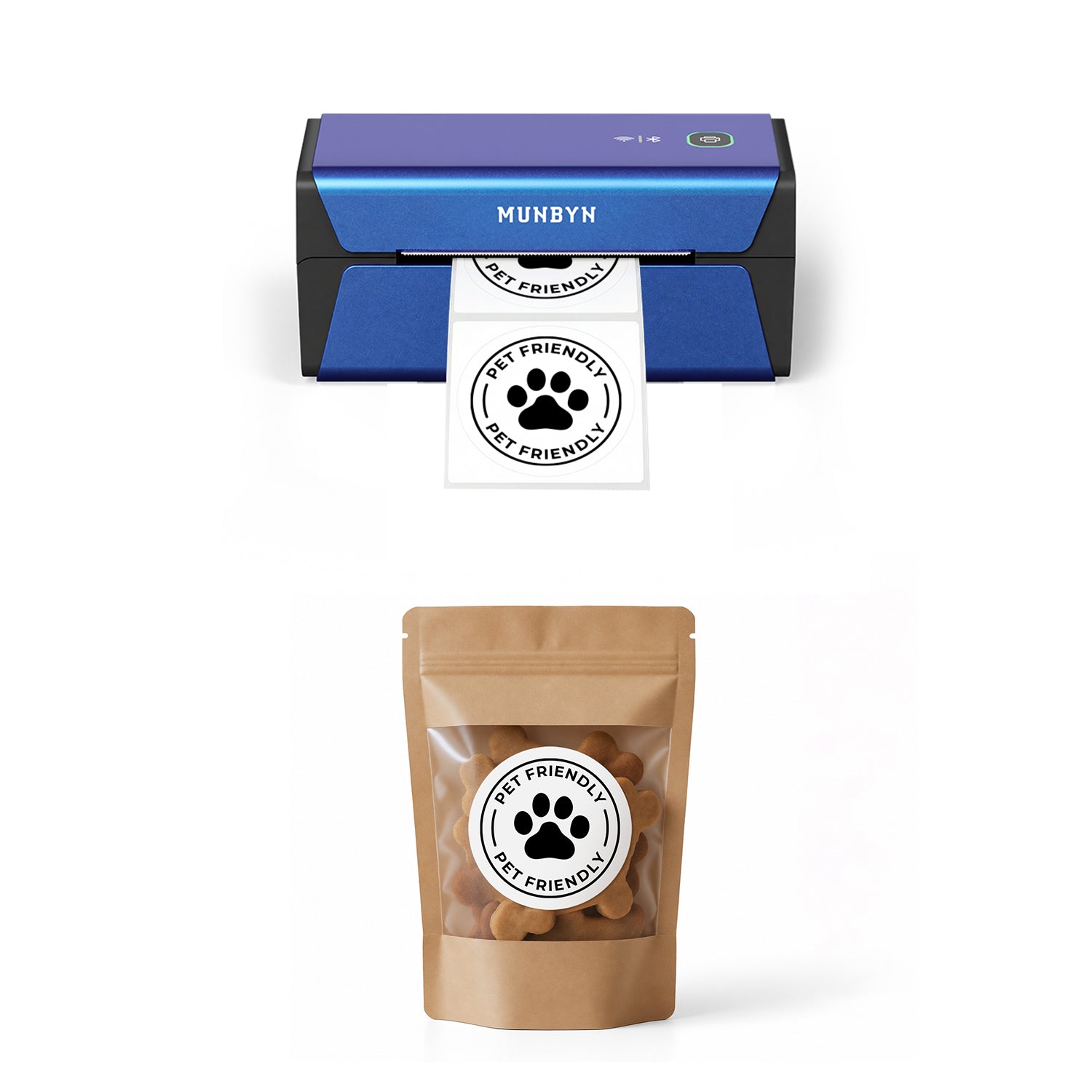 RealWriter RW401AP 300DPI AirPrint Wireless Printer & Circle Labels Pet Product Info Kit