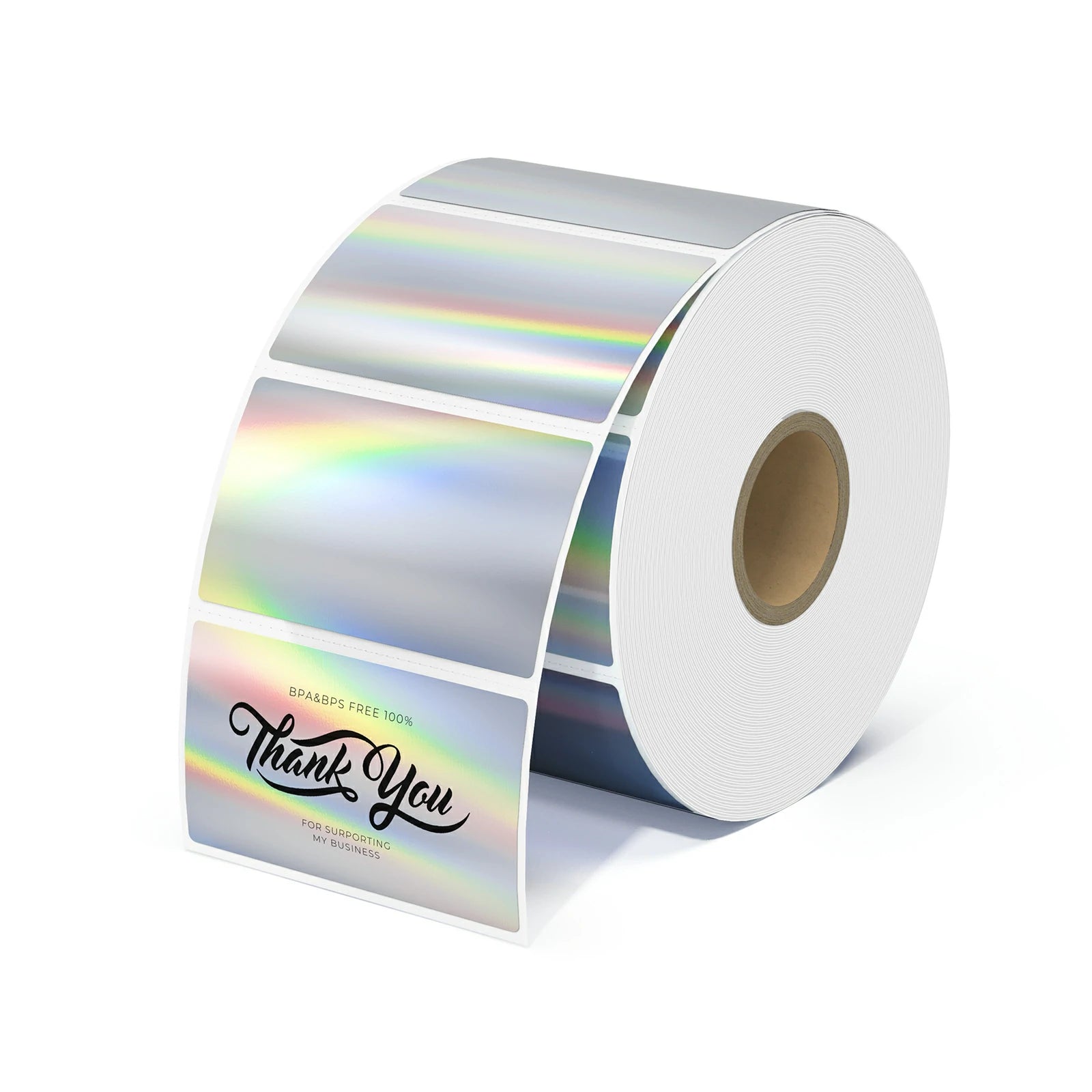 MUNBYN shimmering silver rectangular thermal labels