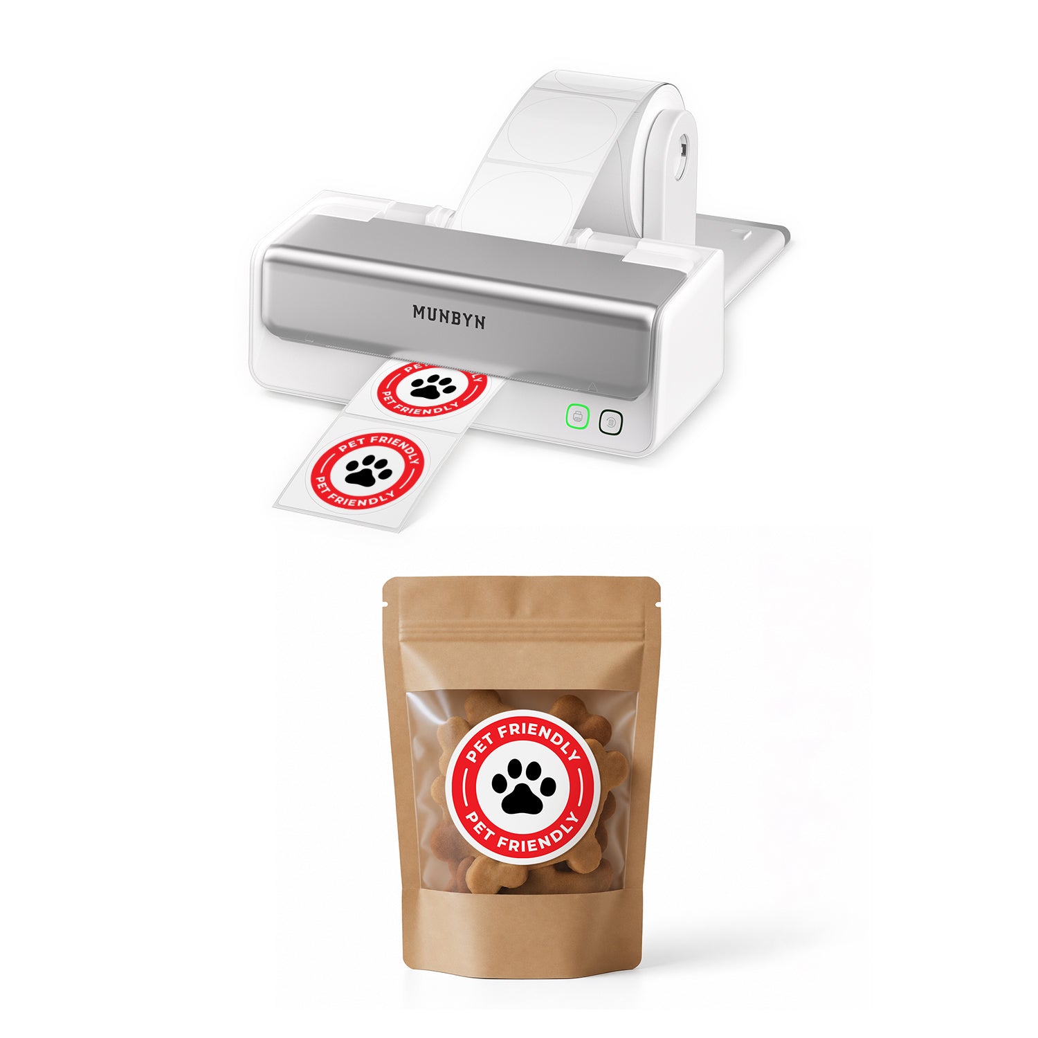RealWriter 405B Dual Bluetooth Printer & Round Labels Pet Pro Kit