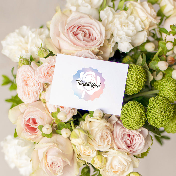 Side view of 2" Rose Wreath Shaped Thermal Labels-500 Labels/Roll - Munbyn Labels|Colored Labels