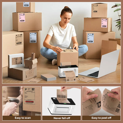 4" x 6" Fan-Fold Labels (Brown)