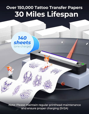 MUNBYN Tattoo Stencil Printer ITP06 with 20 Transfer Papers