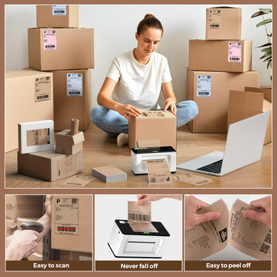 MUNBYN 4x6 Fan-Fold Direct Thermal Shipping Labels for Ecommerce Orders