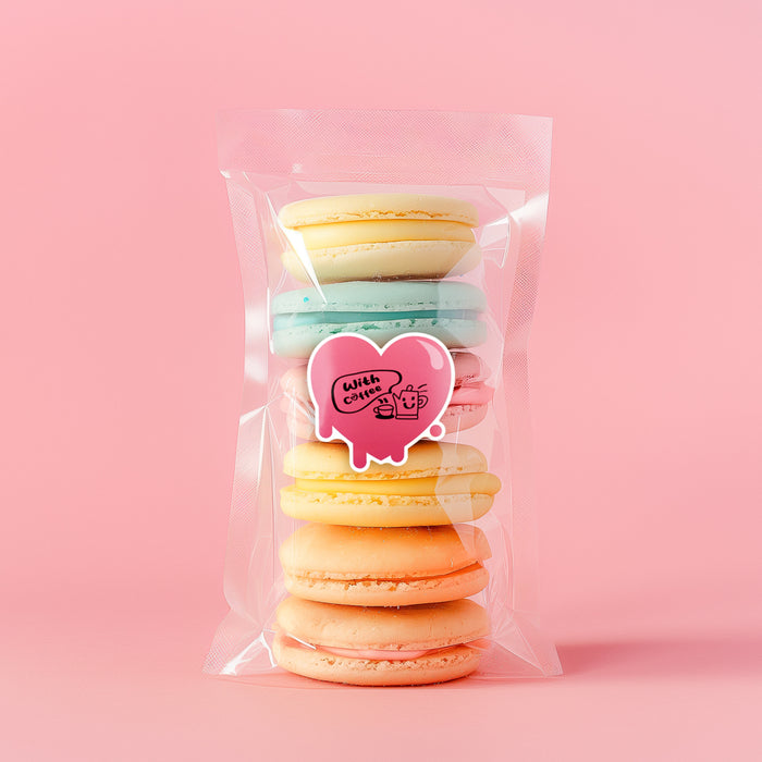 Side view of 2" Flowing Heart Shaped Thermal Labels-500 Labels/Roll - Munbyn Labels|Colored Labels