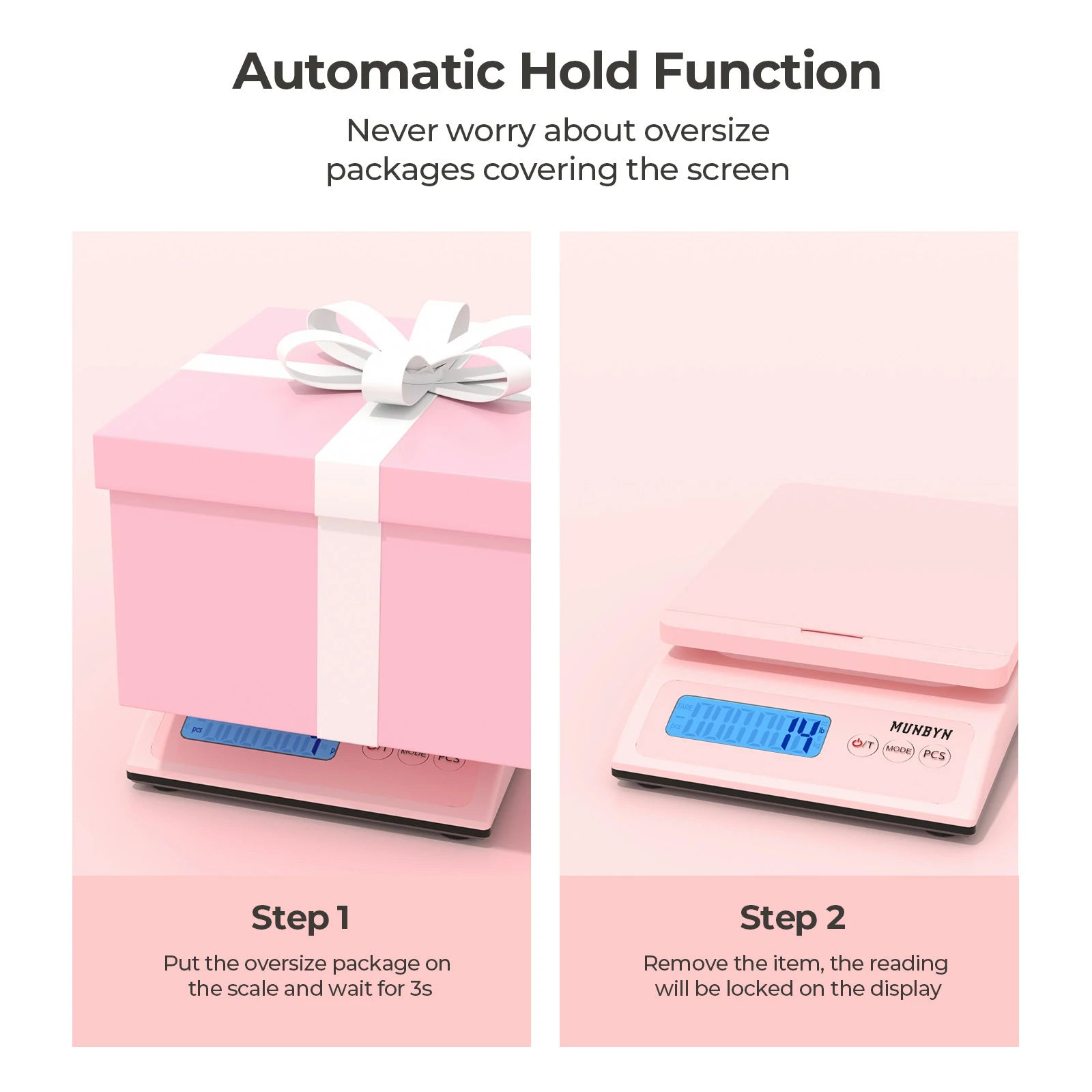 With its automatic hold function, the MUNBYN digital postal scale ensures accurate measurements every time.