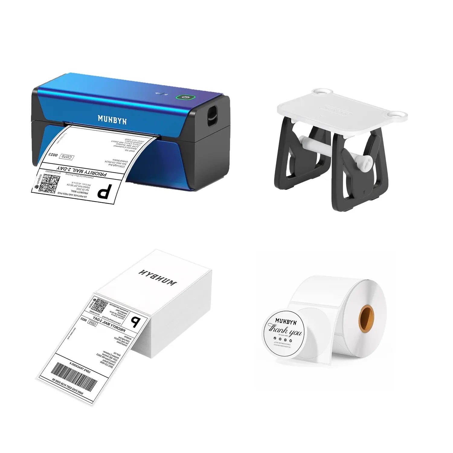 MUNBYN 401 AirPrint 300DPI Voice Controlled Thermal Printer Kits