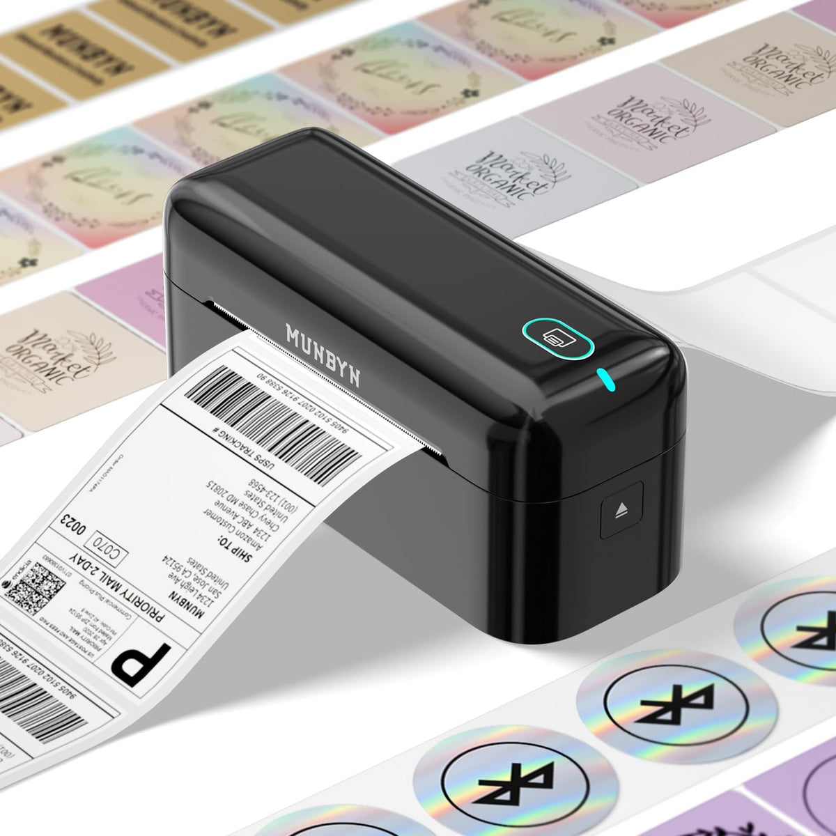 MUNBYN RealWriter 402 Bluetooth Thermal Label Printer |Black