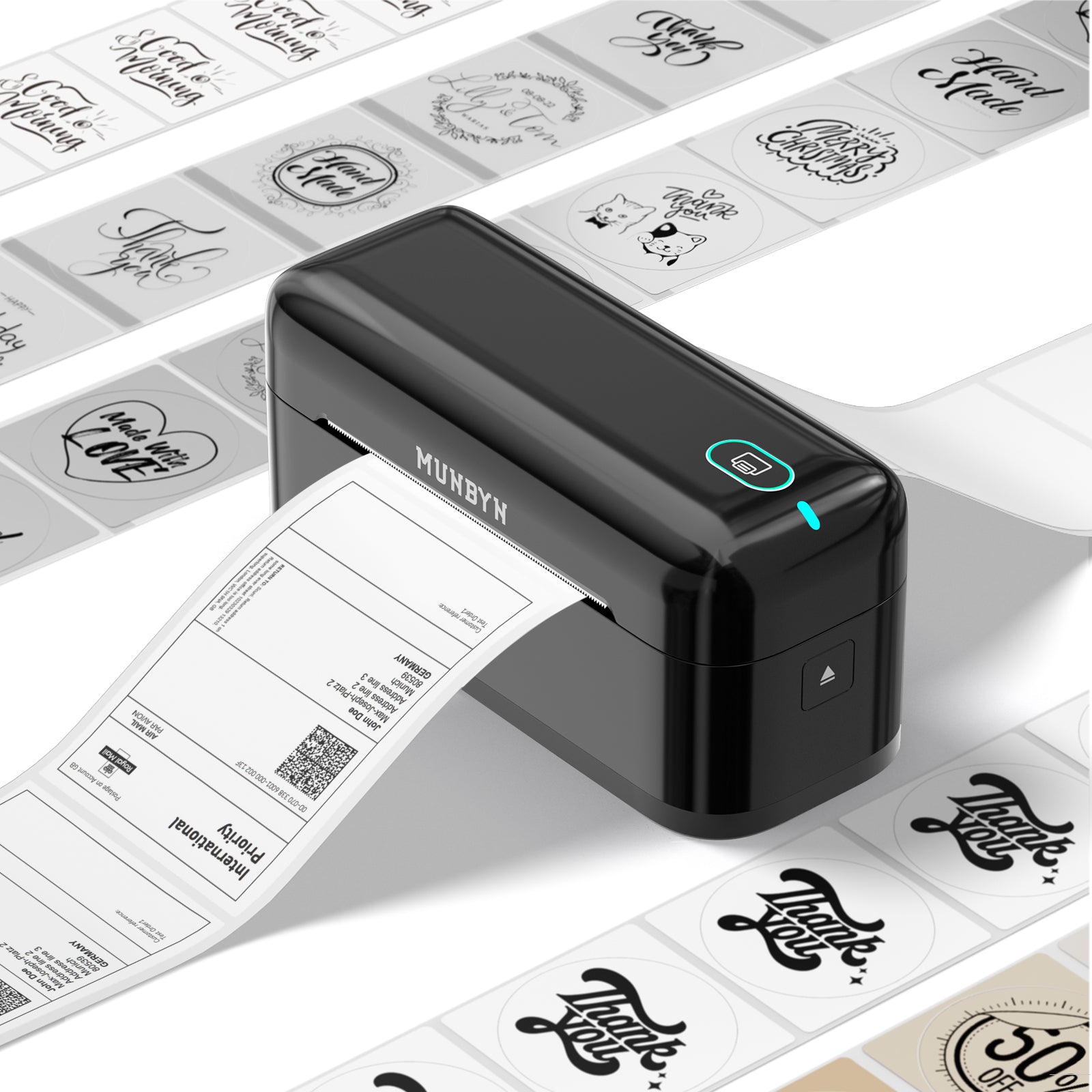 RW402B Bluetooth Thermal Label Printer Daily Shipping Labels