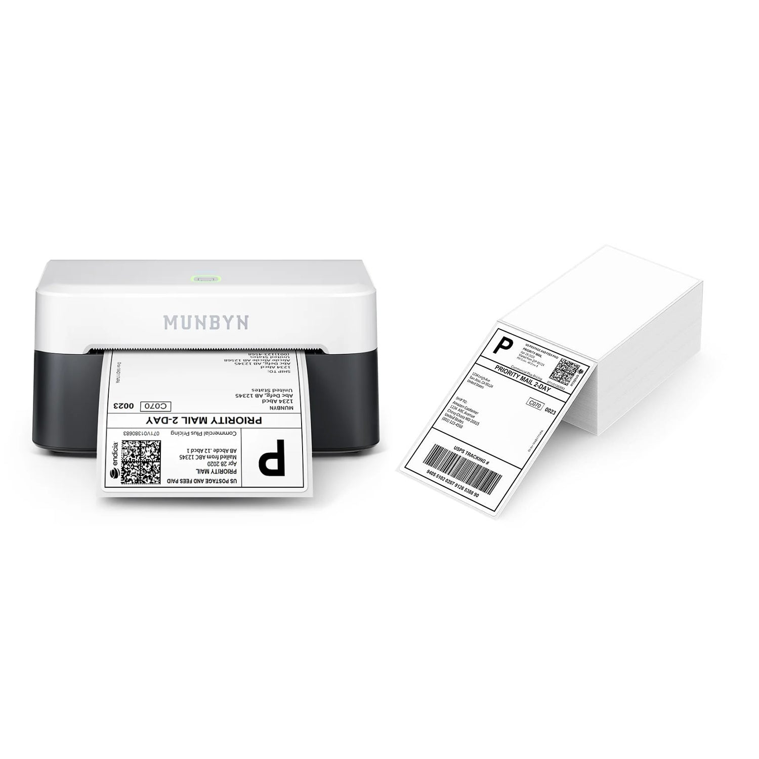 MUNBYN RW403B Bluetooth Thermal Label Printer for Shipping and Product Labelling