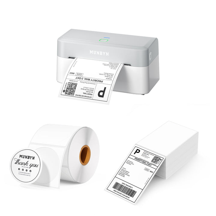 MUNBYN RW403B Bluetooth Thermal Label Printer Kit for Small Business Labelling