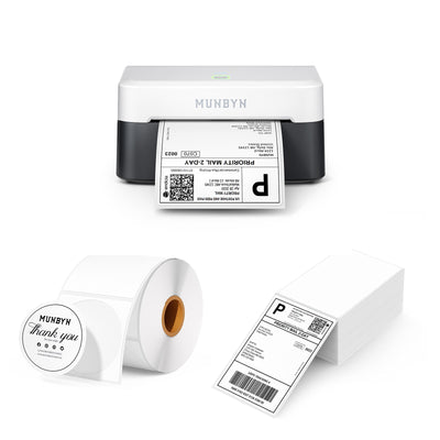 MUNBYN RW403B Bluetooth Thermal Label Printer Kit for Small Business Labelling