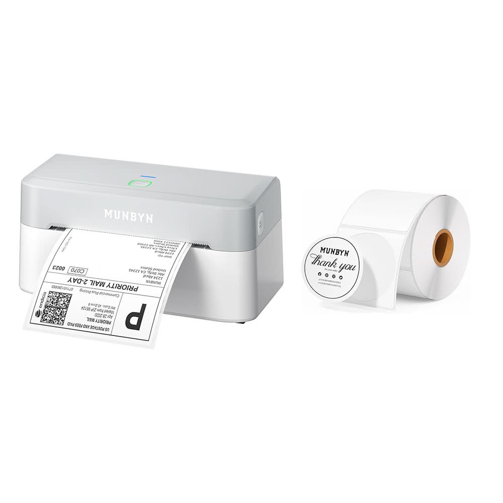 MUNBYN RW403B Bluetooth Thermal Label Printer for Shipping and Product Labelling